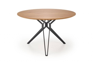 MASA DINING PIXEL 2, STEJAR AURIU/NEGRU, 120 CM, BLAT DIN MDF SI PICIOARE DIN METAL, STIL VINTAGE - Img 6