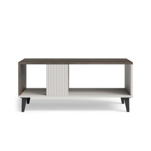 MASUTA DE CAFEA RANDOM 2 LAW-1, 92 CM, CASMIR/NUC/NEGRU, DIN MDF FURNIRUIT, POLIPROPILENA SI METAL, STIL MODERN - Img 4