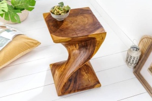 MASUTA DE CAFEA/TABURET 30CM, HELIX, LEMN MASIV, DESIGN MODERN - Img 3