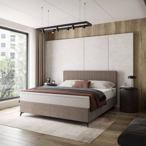 PAT BOXSPRING, WAVE, IN DIVERSE NUANTE, MATERIAL DE CALITATE, DIVERSE DIMENSIUNI - Img 1