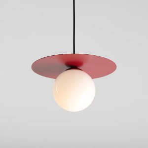 PENDUL LOOP S, 200 CM, ROSU, DIN STICLA SI METAL, STIL MODERN - Img 2