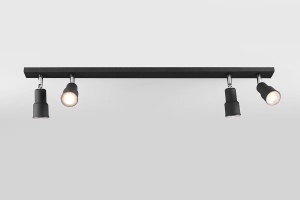 PLAFONIERA ASPO, 4 BRATE, 15,5 CM, NEAGRA, DIN METAL, STIL MODERN - Img 2