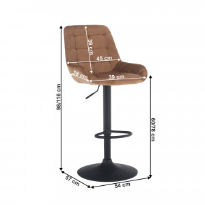 SCAUN DE BAR CHIRO NEW, CATIFEA MARO, STIL MODERN, TK - Img 5