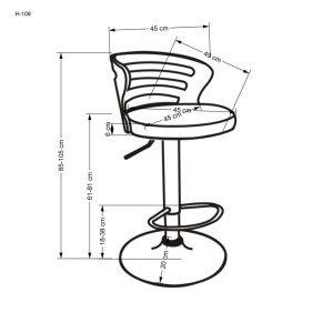 SCAUN DE BAR H109, CREM/NUC/CROM, TAPITERIE BOUCLE SI LEMN SI PICIOARE DIN METAL, STIL MODERN - Img 5