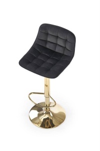 SCAUN DE BAR H120, NEGRU/AURIU, TAPITERIE DIN CATIFEA SI PICIOARE DIN METAL, STIL MODERN - Img 3