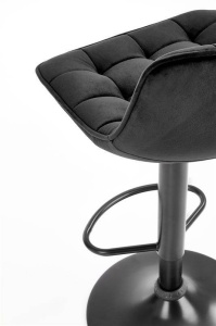 SCAUN DE BAR H95, NEGRU/NEGRU, TAPITERIE DIN CATIFEA SI PICIOARE DIN METAL, STIL MODERN - Img 5