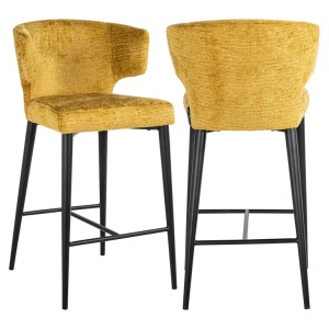 SCAUN DE BAR TAYLOR MUSTARD FUSION 06, S4715, CONFECTIONAT DIN 100% POLIESTER SPUMA SI METAL, RICHMOND INTERIORS - Img 1