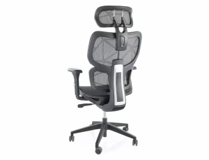 SCAUN DE BIROU PIVOTANT DEVON, NEGRU/NEGRU, TAPITERIE DIN PLASA SI PICIOR DIN PLASTIC, STIL MODERN - Img 3
