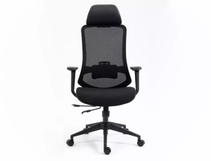 SCAUN DE BIROU PIVOTANT ERGON, NEGRU/NEGRU, TAPITERIE DIN TEXTIL SI PLASA SI PICIOR DIN PLASTIC, STIL MODERN - Img 2
