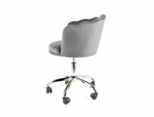 SCAUN DE BIROU PIVOTANT ROSE, GRI BLUVEL 14/CROM, TAPITERIE DIN CATIFEA SI PICIOR DIN METAL, STIL MODERN - Img 2