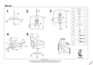 SCAUN DE BIROU RELAX 2, GRI/CROM, TAPITERIE DIN STOFA SI PICIOARE DIN METAL, STIL MODERN - Img 2