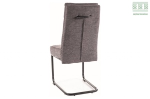 SCAUN DINING BERRY, GRI INCHIS 18/NEGRU MAT, TAPITERIE DIN STOFA SI PICIOARE DIN METAL, STIL MODERN - Img 2