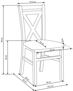 SCAUN DINING DARIUSZ 2, ARIN/ALB, DIN MDF SI LEMN MASIV DE FAG, STIL CLASIC, HALMAR - Img 3
