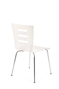 SCAUN DINING K155, ALB/CROM, PLACAT INDOIT SI PICIOARE DIN METAL, STIL MODERN - Img 2