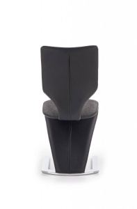 SCAUN DINING K307, GRI/NEGRU/CROM, CU TAPITERIE DIN STOFA, PIELE ECOLOGICA SI PICIOARE DIN METAL, STIL MODERN - Img 6