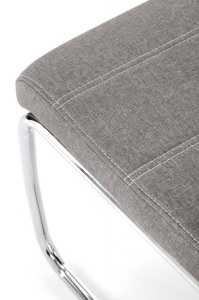 SCAUN DINING K349, GRI/CROM, CU TAPITERIE DIN STOFA SI PICIOARE DIN METAL, STIL MODERN - Img 3