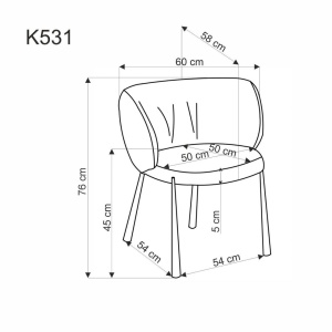 SCAUN DINING K531, GALBEN MUSTAR/NEGRU, TAPITERIE DIN CATIFEA SI PICIOARE DIN METAL, STIL MODERN - Img 2