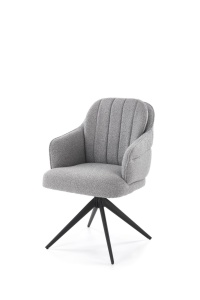 SCAUN DINING PIVOTANT K570, GRI/NEGRU, TAPITERIE DIN STOFA SI PICIOARE DIN METAL, STIL MODERN - Img 3