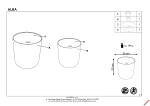 SET 2 MASUTE DE CAFEA ALBA, ALB/GRI, DIN MDF LACUIT SI FURNIR NATURAL, STIL MODERN, HALMAR - Img 2