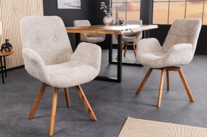 SET 2 SCAUNE ROTATIVE, BALTIC, BEJ, METAL SI TESATURA BUCLE, DESIGN MODERN, ARTIM GROUP SELECTION - Img 8