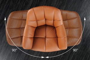 SET 2 SCAUNE ROTATIVE, PAPILLON, 180 GRADE, DIN PIELE SI SUPORT METAL, CONIAC, ARTIM GROUP SELECTION - Img 2