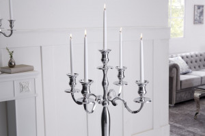SET 2 SFESNICE DE PODEA 5 BRATE, 120CM, COD 17365 ARGINTIU STIL CLASIC - Img 2