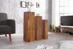 SET 3 COLOANE DIN LEMN MASIV MAKASSAR 36339 - DESIGN DECORATIV VINTAGE - Img 3