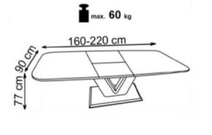 SET DINING, MASA EXTENSIBILA MISTRAL CU 6 SCAUNE K224, DESIGN MODERN HALMAR - Img 3