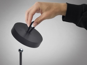 VEIOZA GONG, 35 CM, NEGRU/OPAL, DIN METAL SI ABS, STIL MODERN - Img 5