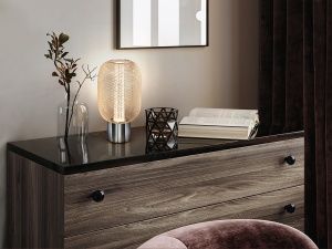 VEIOZA MICRON, 24 CM, CROM/AURIU/TRANSPARENT, DIN METAL SI ACRIL, STIL MODERN - Img 1