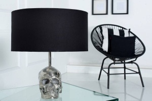 VEIOZA SKULL 44CM NEGRU/ARGINTIU DIN TEXTIL SI ALUMINIU COD 38320 - Img 2