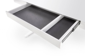 BIROU B52, CU FUNCTIE DE REGLARE A INALTIMII, ECRAN TACTIL SI PORT USB, ALB, DIN METAL SI STICLA, STIL MODERN - Img 5