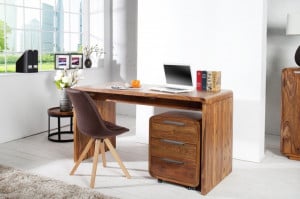 BIROU DIN LEMN MASIV 150CM, GOA 35870, DESIGN RUSTIC - Img 1