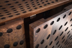 BUFET 120CM, ILLUSION, DIN LEMN DE MANGO SI CADRU DE METAL, COD 40052, DESIGN RETRO - Img 6