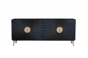 BUFET/ COMODA 177CM, DIN LEMN MASIV DE MANGO SI METAL, CU ORNAMENTE 3D, ARTIM GROUP SELECTION - Img 2
