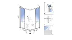 CABINA DE DUS REA CITY, CULISANTA, 80x80 CM, AURIU PERIAT, DIN STICLA, CALITATE SUPERIOARA - Img 6