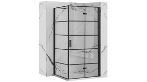 CABINA DE DUS REA MOLIER, PLIABILA, 80x80 CM, NEGRU, DIN STICLA, CALITATE SUPERIOARA - Img 1
