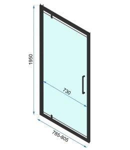 CABINA DE DUS REA RAPID SWING, 80x90CM, NEGRU, DIN STICLA, CALITATE SUPERIOARA - Img 7