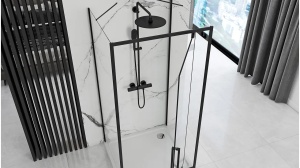 CABINA DE DUS REA RAPID SWING, 90x90CM, NEGRU, DIN STICLA, CALITATE SUPERIOARA - Img 2