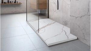 CADITA DE DUS REA MAGNUM CARRARA, 90x90 CM, EFECT DE MARMURA ALBA, DIN COMPOZIT, CALITATE SUPERIOARA - Img 4