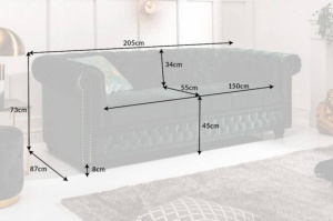 CANAPEA CHESTERFIELD, 205CM, CATIFEA VERDE, DESIGN CLASIC, ARTIM GROUP SELECTION - Img 8