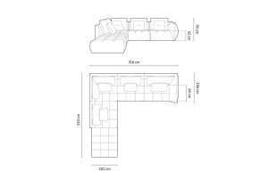 COLTAR MODULAR BLOOM STANGA, 4 LOCURI, 316 CM, DIVERSE CULORI SI MATERIALE, DESIGN DEOSEBIT - Img 16