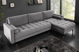 COLTAR SUPER CONFORTABIL 260CM, VELVET II, DIN LEMN SI CATIFEA GRI, ARTIM GROUP SELECTION - Img 4