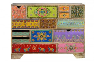 COMODA 120CM, MARO/MULTICOLOR, DIN LEMN DE MANGO, GINER Y COLOMER - Img 5