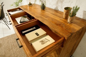 COMODA INFINITY HOME 160C, COD 39284, STIL VINTAGE DIN LEMN MASIV DE MANGO - Img 4