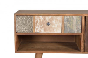 COMODA TV AMELIA 6129, MULTICOLORA, DIN LEMN DE MANGO CU DIFERITE FINISAJE, STIL INDUSTRIAL G&C - Img 3