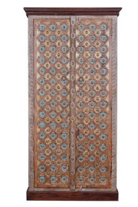 DULAP 6556, MARO/MULTICOLOR, LEMN MASIV DE MANGO SCULPTAT SI DETALII DIN BRONZ, STIL VINTAGE G&C - Img 3
