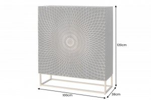 DULAP LIVING, ILLUSION 120CM, LEMN DE MANGO, NEGRU/AURIU, MODEL 2024 - Img 5