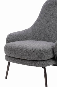 FOTOLIU LOBBY TEDDY, GRI/NEGRU, TAPITERIE DIN TEXTIL PLUSAT SI PIELE ECOLOGICA, STIL MODERN - Img 6