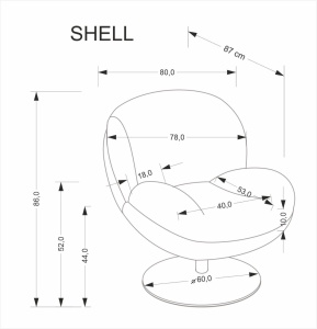 FOTOLIU PIVOTANT SHELL, GRI/NEGRU, TAPITERIE DIN STOFA FINA SI PICIOR DIN METAL, STIL MODERN - Img 3